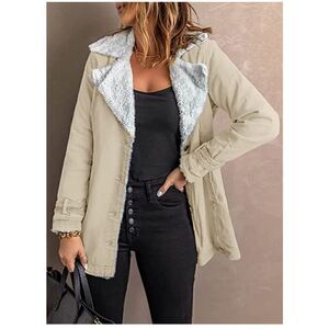 Fur Lined Khaki Jacket